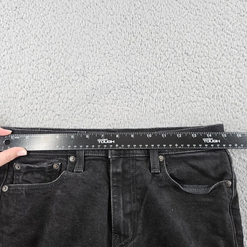 Levis Premium 502 Jeans Mens 29x30 Black Denim Regular Taper Fit‎ Zip Fly
